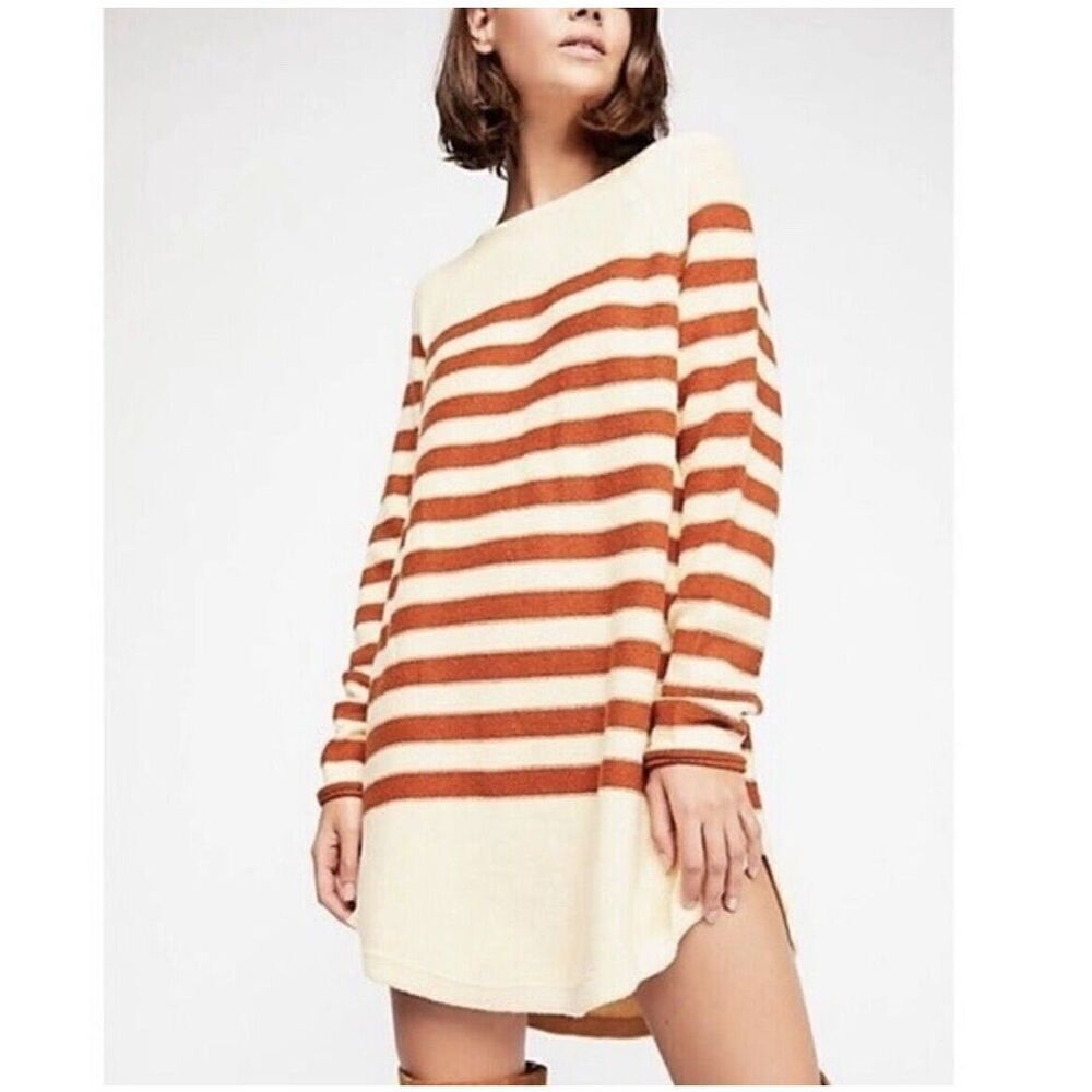 Free People Beach 100% Cotton Striped Renegade Tunic Sweater